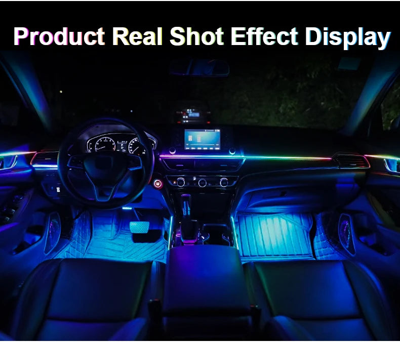 14 / 18-in-1 RGB Acrylic Car Ambient Light Kit — 64 / 213 Colour Symphony Streamer, App Control