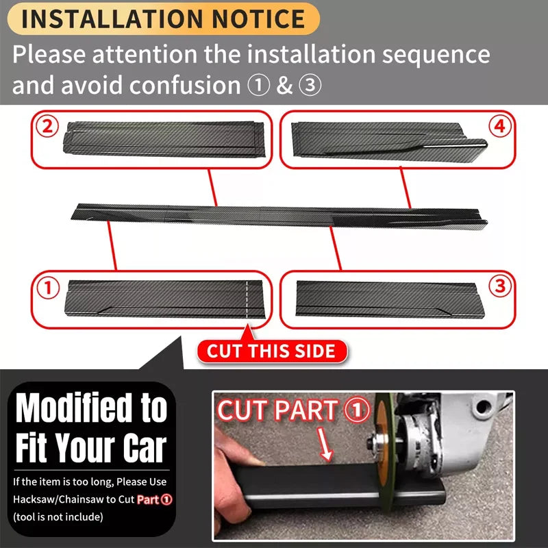 Side Skirts Extensions  Mercedes Benz W205 W204 W203 W211 W212 W213 W117