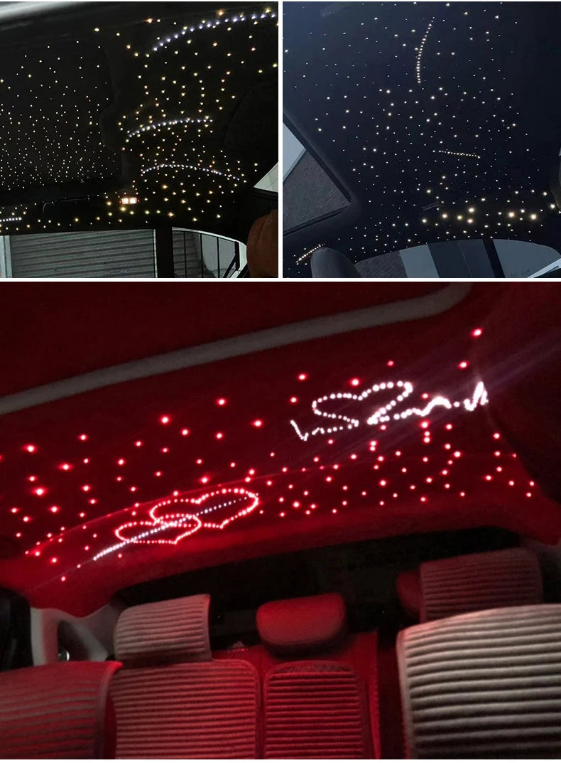 Car Starry Sky Ceiling Modified Flashing Starry Sky Double-Headed Voice-Controlled Rgbw Full-Color Breathing Ceiling Atmosphere Starry Sky Light with White Light