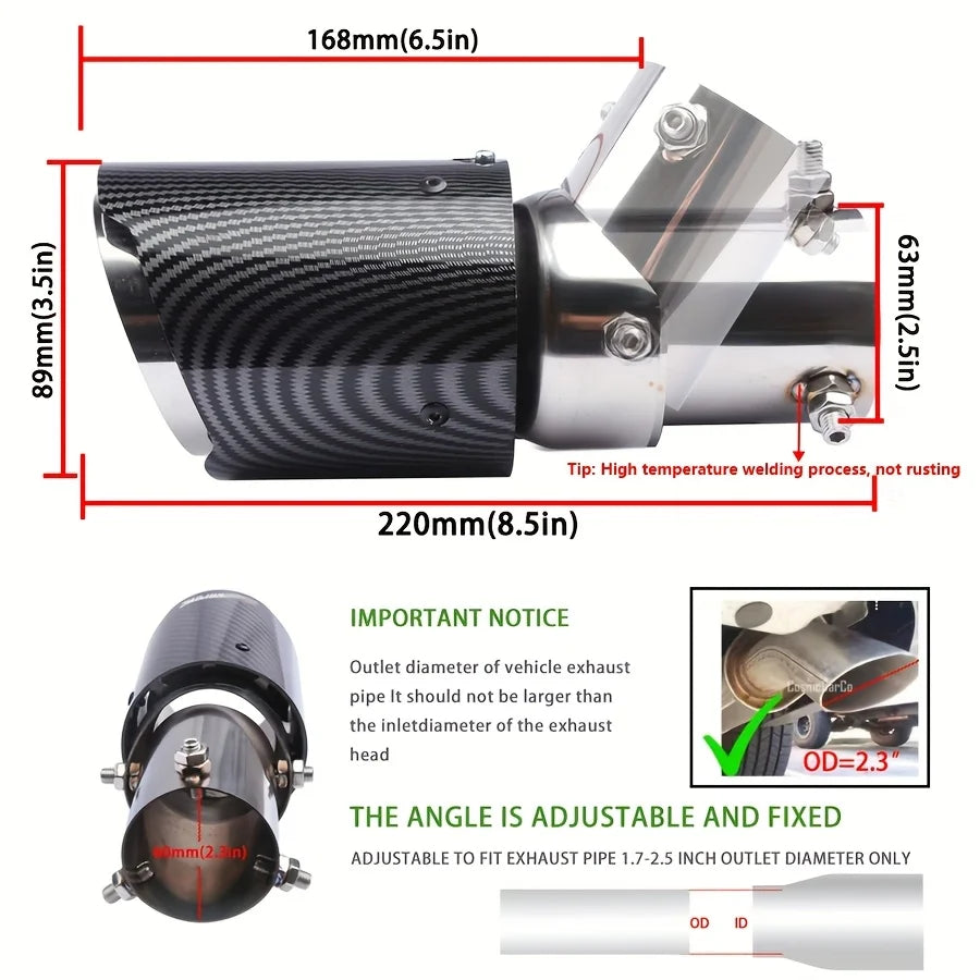 Universal Carbon Fibre Exhaust Pipe