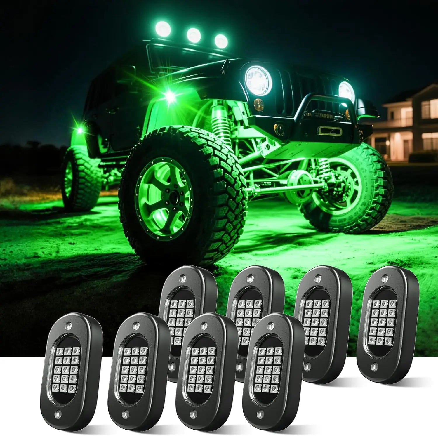 Honalia RGB LED Rock Lights — 4 / 6 / 8 / 10 / 12 Pod Kit, App Control, IP68