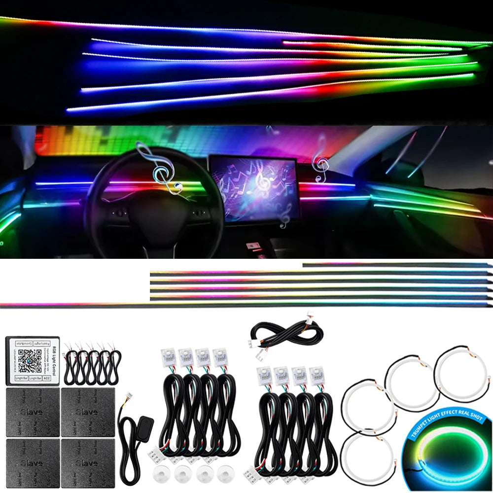 6/10/14/18 in 1 Led Car Ambient Lights RGB