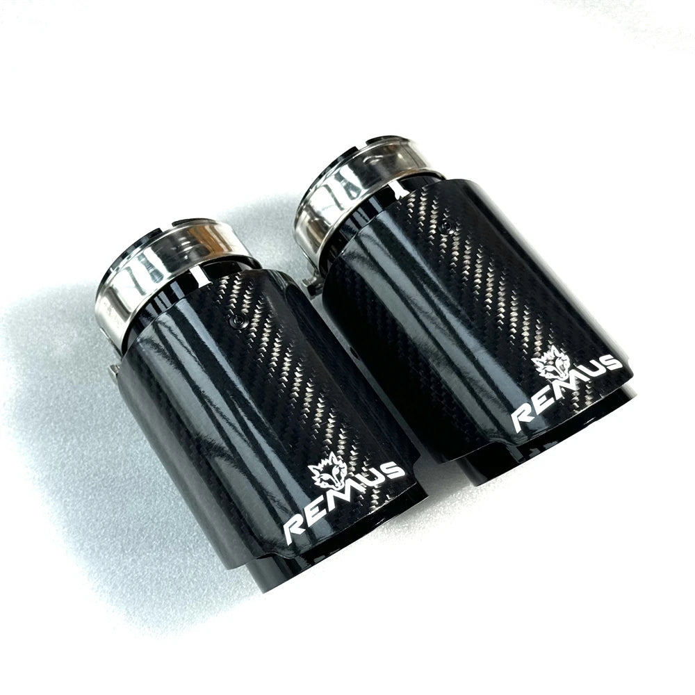 Black Carbon Fibre Exhaust Tip — VW Golf 7 / BMW E46 E90 E60