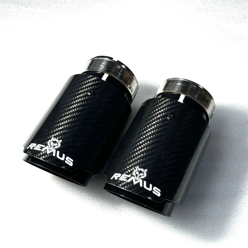 Black Carbon Fibre Exhaust Tip — VW Golf 7 / BMW E46 E90 E60