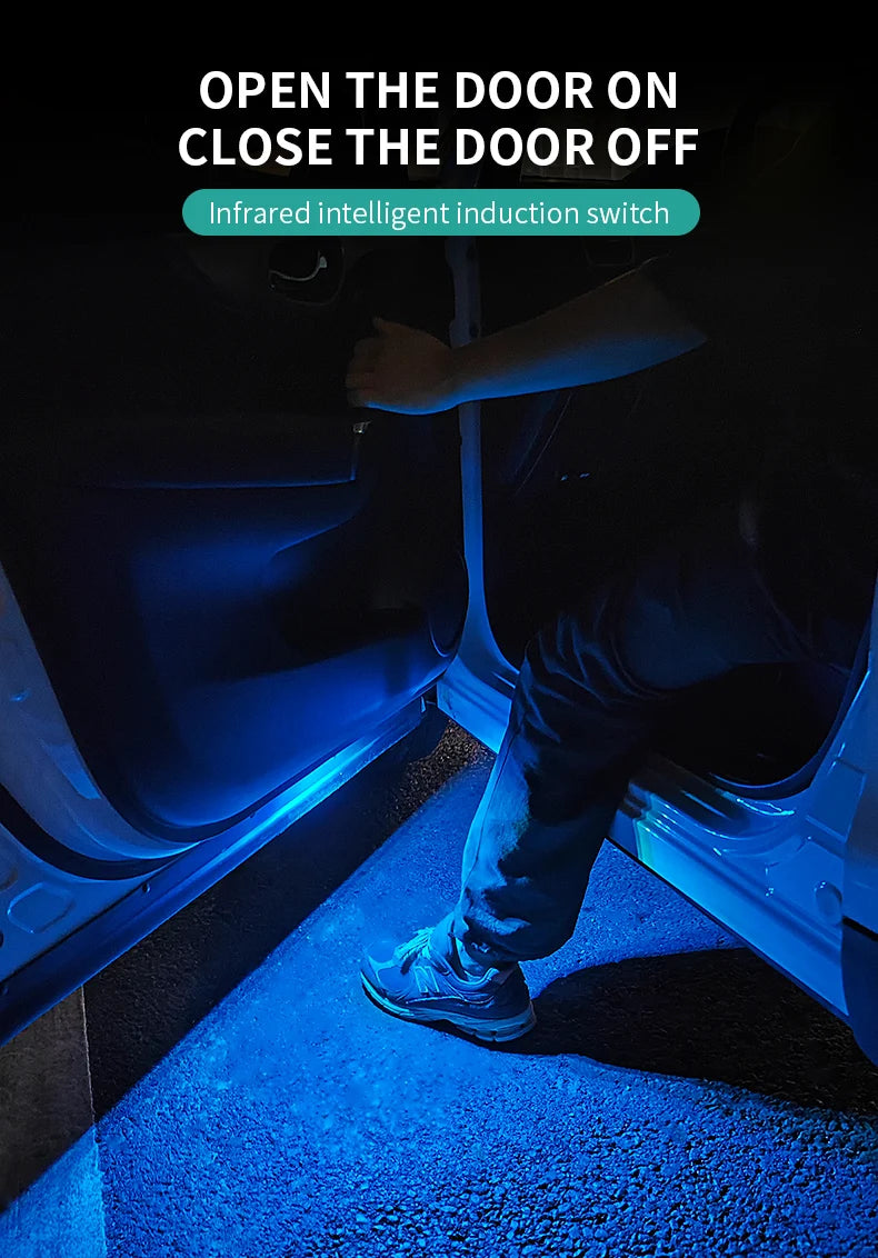 Car LED Door Puddle Lights — RGB Wireless USB Welcome Projector Ambient Lamp (2 Pack)