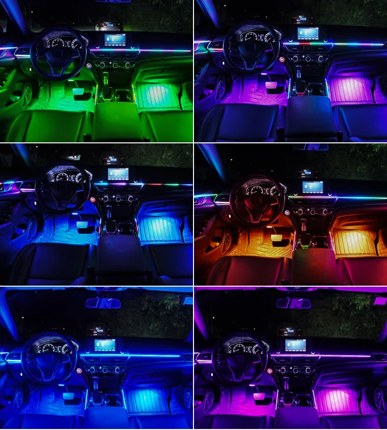 14 / 18-in-1 RGB Acrylic Car Ambient Light Kit — 64 / 213 Colour Symphony Streamer, App Control