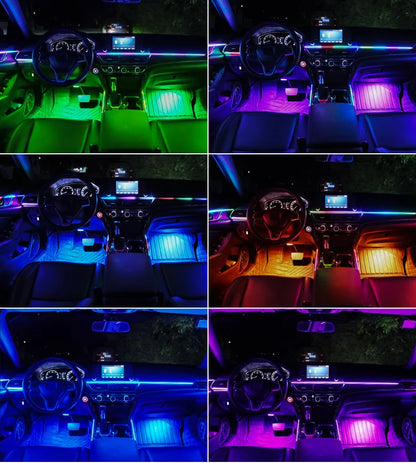 14 / 18-in-1 RGB Acrylic Car Ambient Light Kit — 64 / 213 Colour Symphony Streamer, App Control