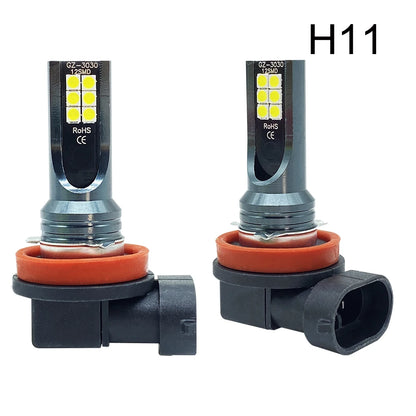 LED Headlight &amp; Fog Light Bulbs — H1 H3 H4 H7 H8 H9 H10 H11 9005 9006, 12000LM 80W 12V (Pair)