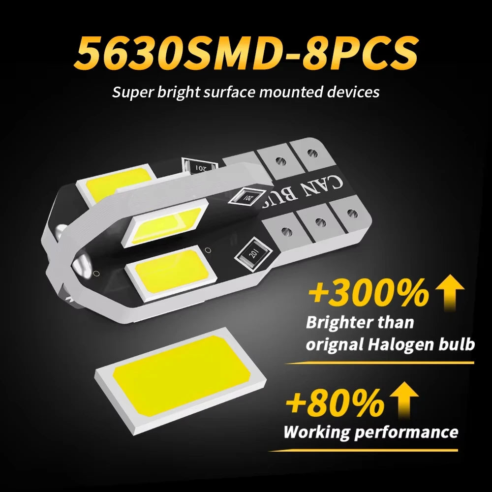 T10 Car Led Light Bulb W5W LED Canbus No Error Super Bright Car Interior Light SMD Auto Bulb White Amber Red Reading Dome Lamp