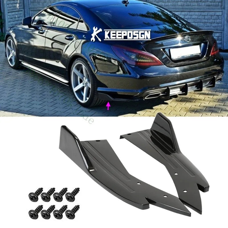 Mercedes-Benz CLS 63 AMG Gloss Black Rear Bumper Diffuser Splitter &amp; Side Skirts
