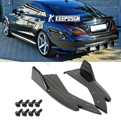 Mercedes-Benz CLS 63 AMG Gloss Black Rear Bumper Diffuser Splitter &amp; Side Skirts