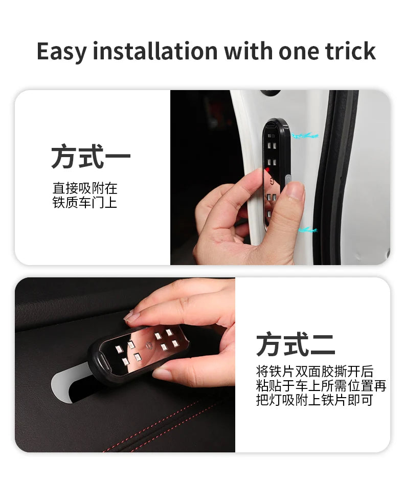 Car LED Door Puddle Lights — RGB Wireless USB Welcome Projector Ambient Lamp (2 Pack)