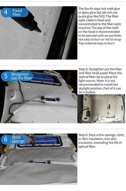 Car Starry Sky Ceiling Modified Flashing Starry Sky Double-Headed Voice-Controlled Rgbw Full-Color Breathing Ceiling Atmosphere Starry Sky Light with White Light