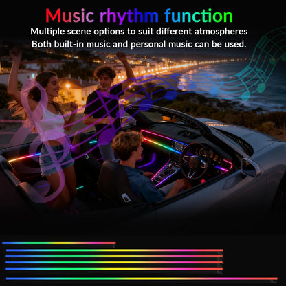 18-in-1 Full Colour Streamer RGB Car Ambient Light — 64 Colour Symphony Acrylic Strip
