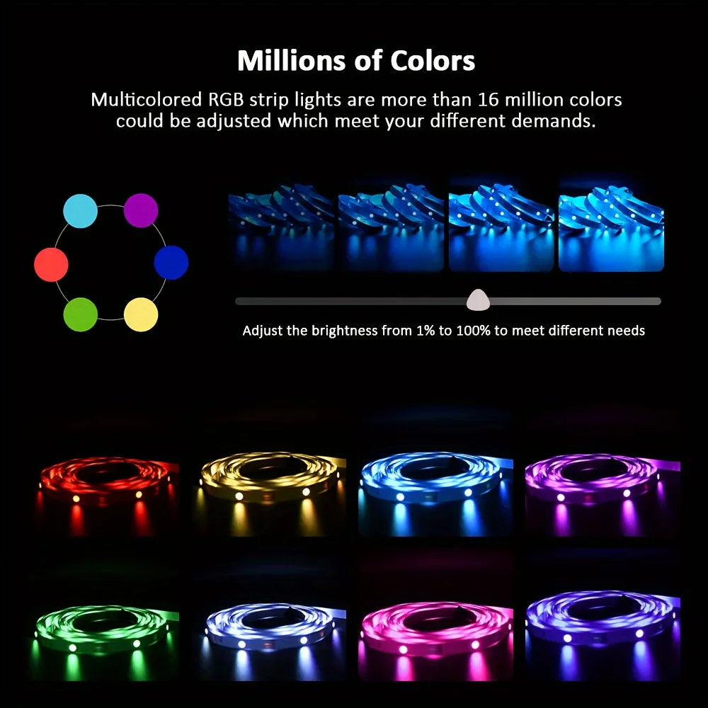 USB RGB LED Strip Light — App / IR / Bluetooth Control, TV Backlight &amp; Home Ambient
