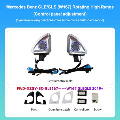 Mercedes-Benz 4D Rotating Tweeter Speaker — 64 Colour LED, W213 W205 X253 W222 W223 W206