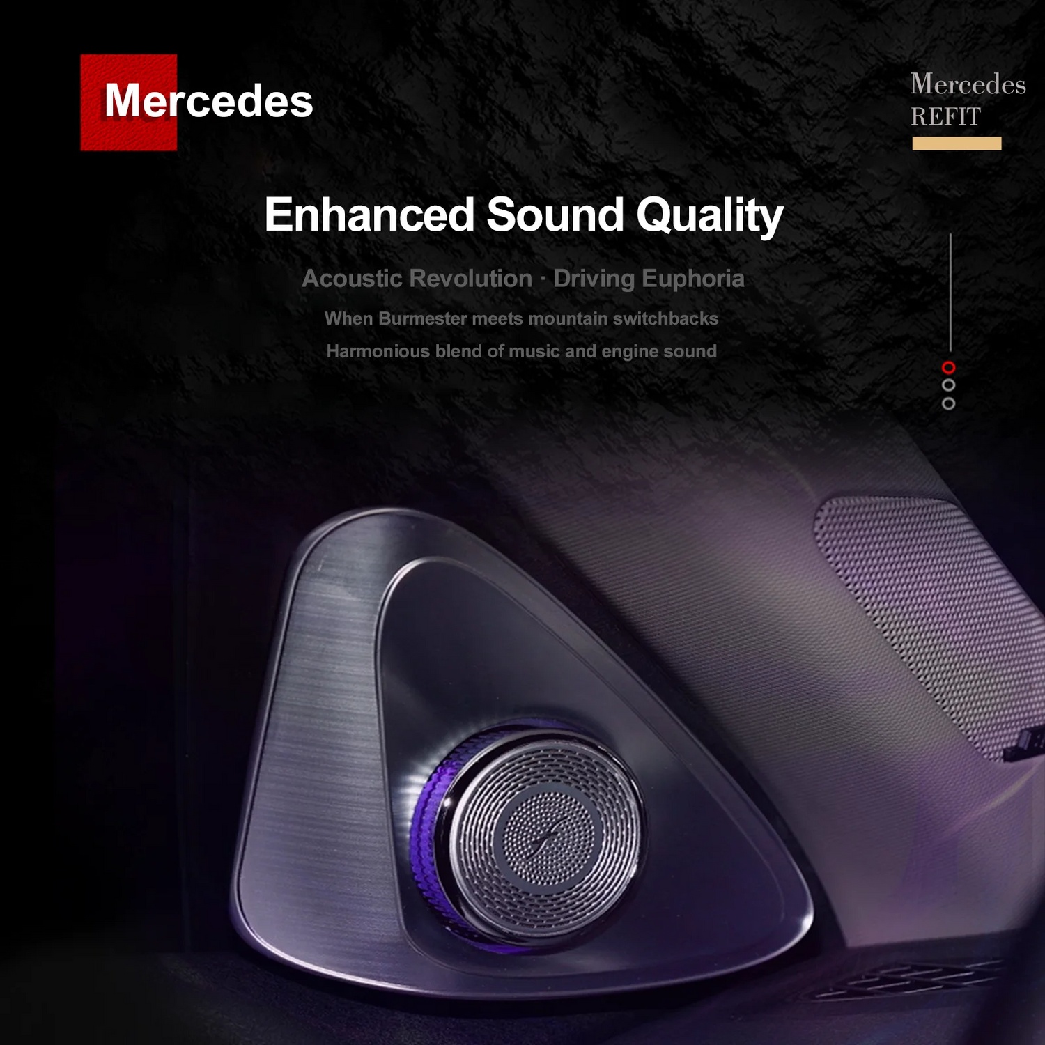 Mercedes-Benz 4D Rotating Tweeter Speaker — 64 Colour LED, W213 W205 X253 W222 W223 W206