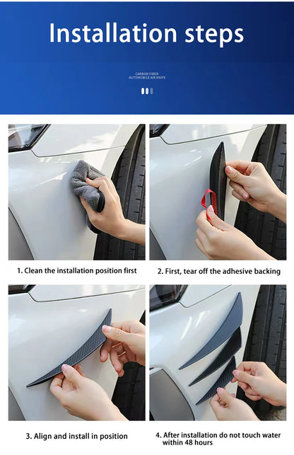 Universal Car Front Bumper Lip Carbon Fiber Body