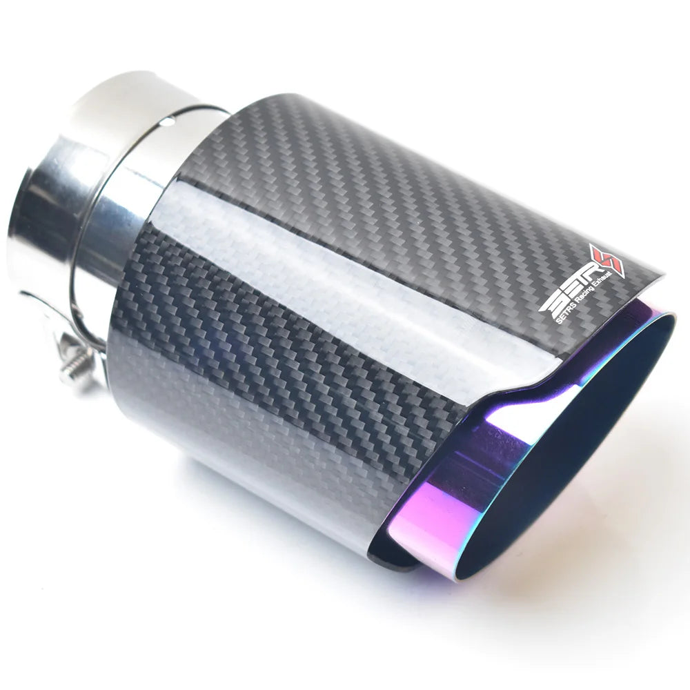Universal Stainless Steel Muffler Tip Carbon Fiber