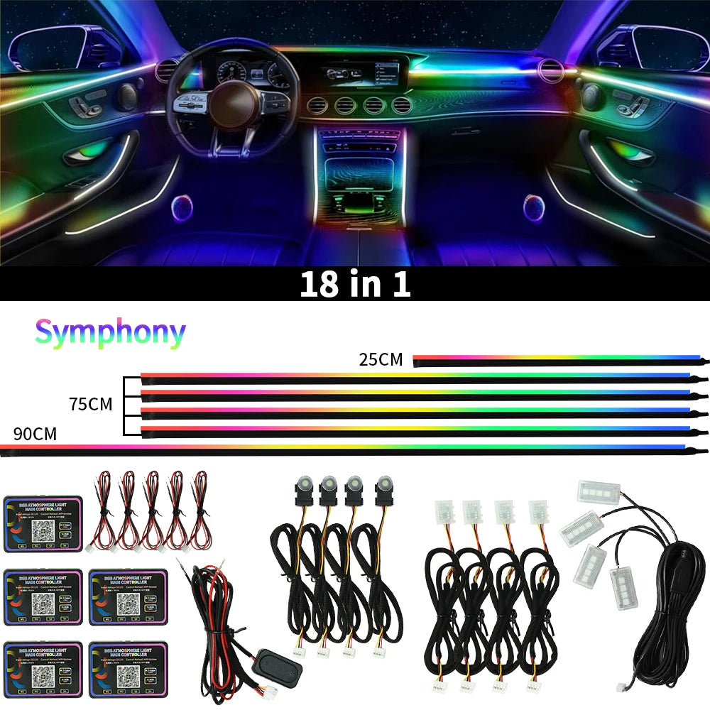 12V Car Starry Sky Ceiling Fibre Optic Light — App Bluetooth Control, Full Sky Panoramic