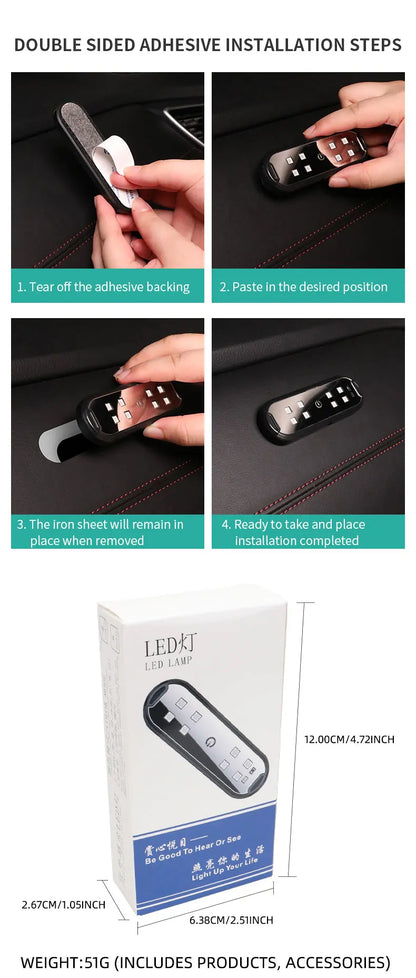 Car LED Door Puddle Lights — RGB Wireless USB Welcome Projector Ambient Lamp (2 Pack)