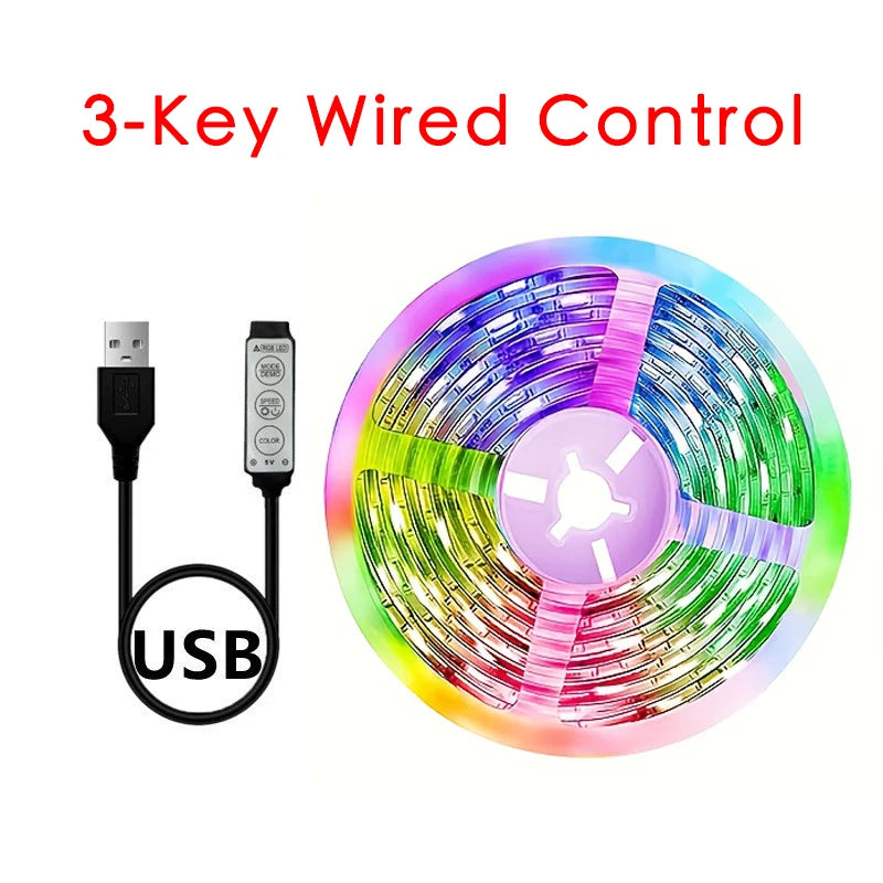 USB RGB LED Strip Light — App / IR / Bluetooth Control, TV Backlight &amp; Home Ambient