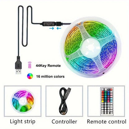 USB RGB LED Strip Light — App / IR / Bluetooth Control, TV Backlight &amp; Home Ambient