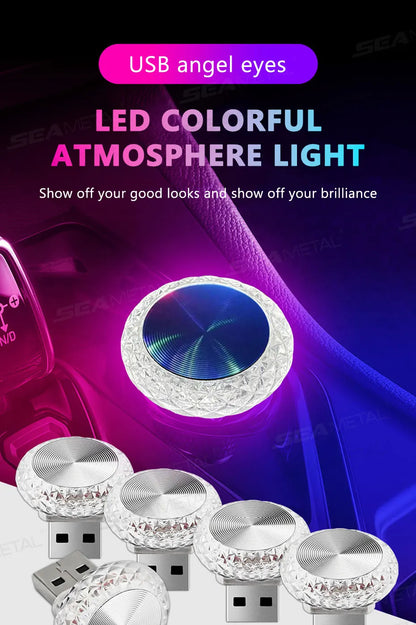 Portable USB Mini LED Car Ambient Atmosphere Lamp — Plug &amp; Play Interior Light