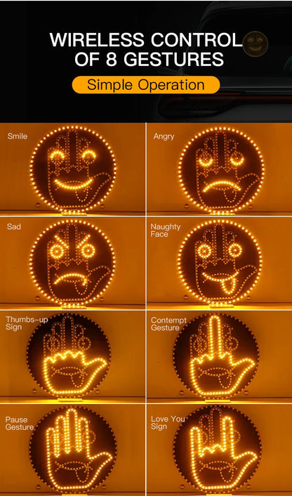 Car LED Gesture Expression Light — Remote Control Middle Finger / Palm Light