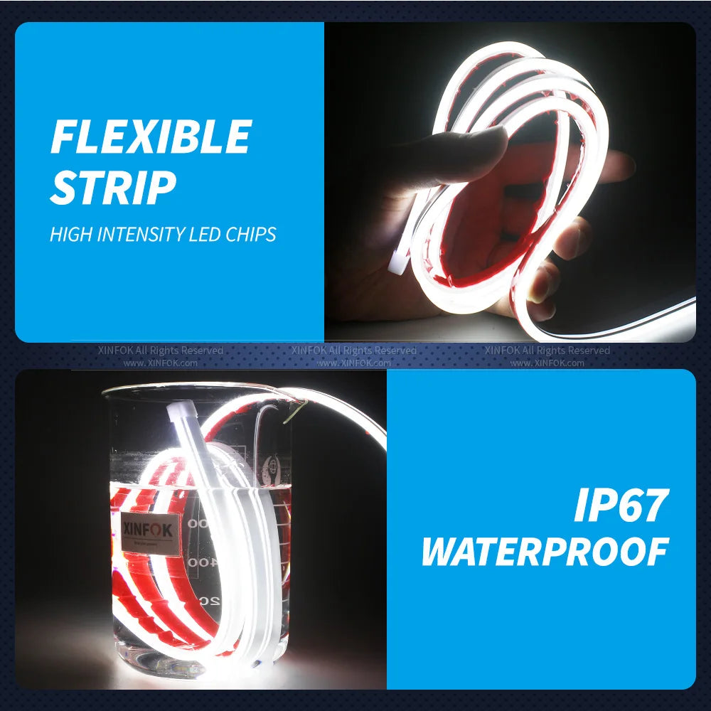 Universal LED Car Hood Ambient Light Strip — DRL Daytime Running Light 12V