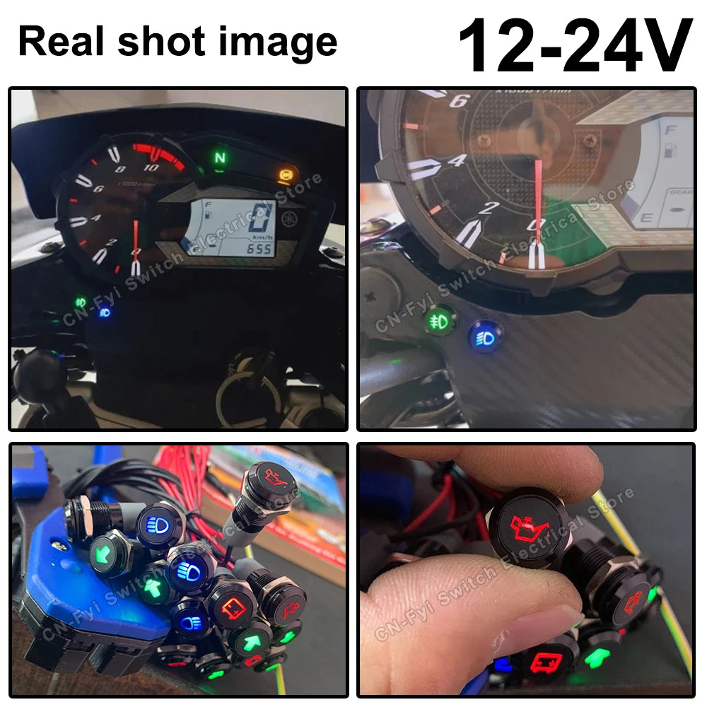 Waterproof Lamp 8/12/14MM 12V 24V Car Boat LED Indicator Light Instrument Warning Dashboard Turn Signal Pilot Lights Customized