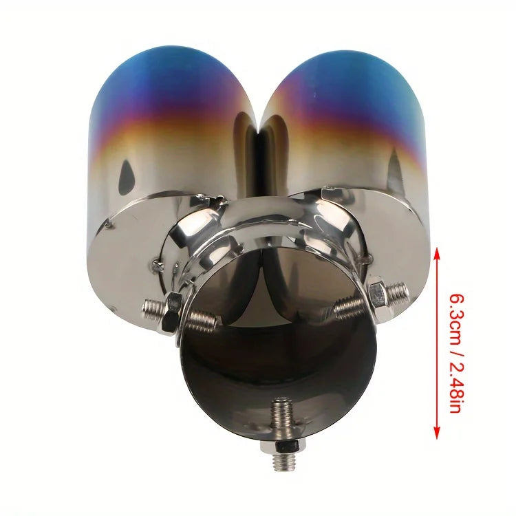 Universal One To Two Grilled Blue Tail Throat Double Pipe