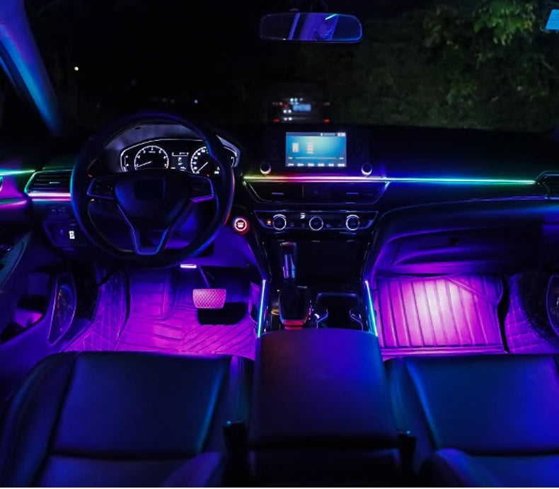 14 / 18-in-1 RGB Acrylic Car Ambient Light Kit — 64 / 213 Colour Symphony Streamer, App Control
