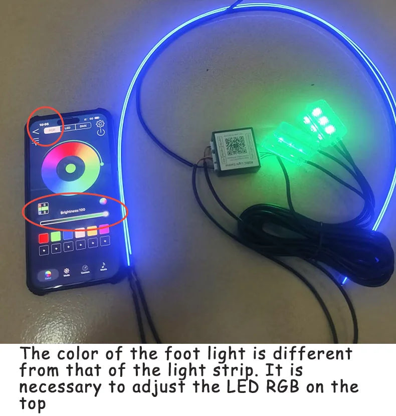 14 / 18-in-1 RGB Acrylic Car Ambient Light Kit — 64 / 213 Colour Symphony Streamer, App Control