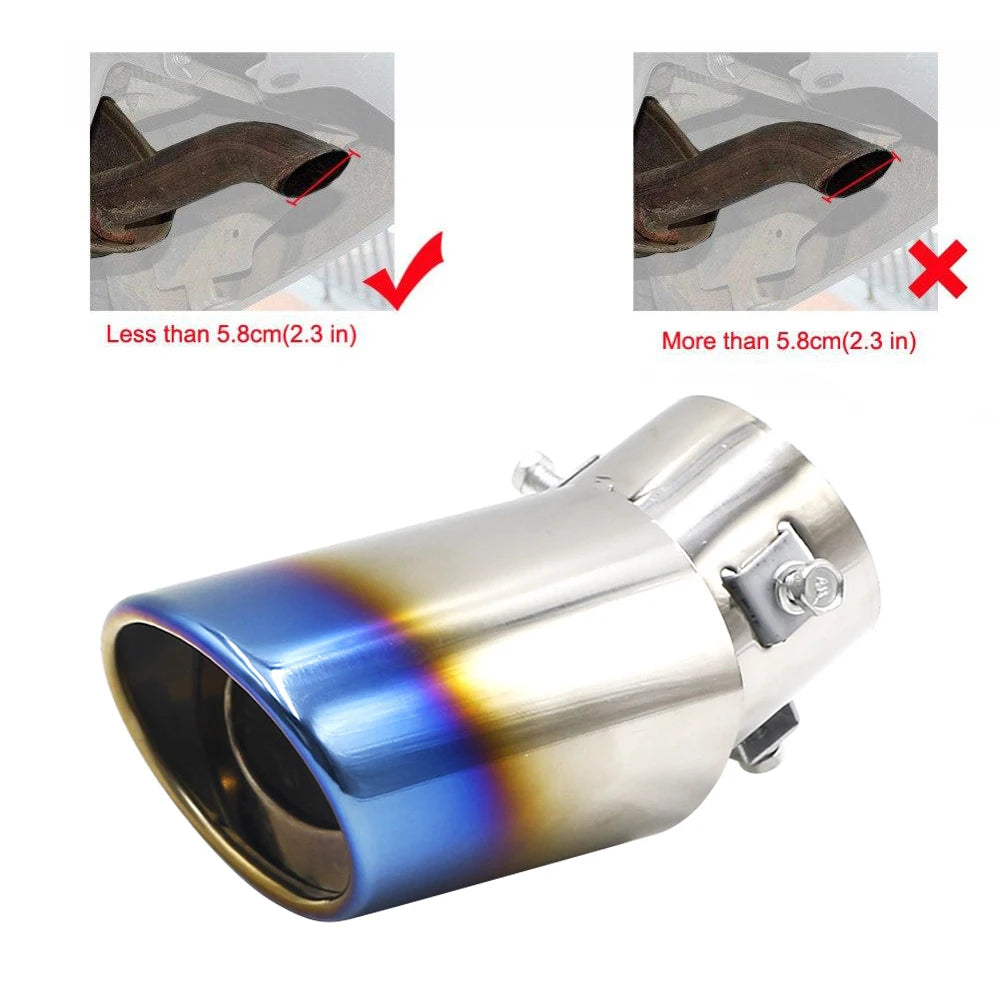Universal Silver Muffler Exhaust Tip — Suits All Cars