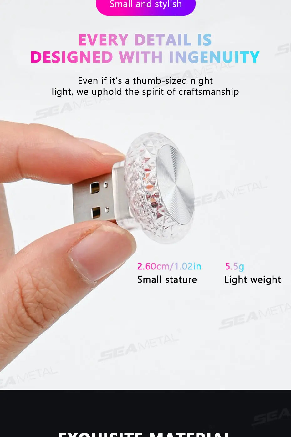 Portable USB Mini LED Car Ambient Atmosphere Lamp — Plug &amp; Play Interior Light