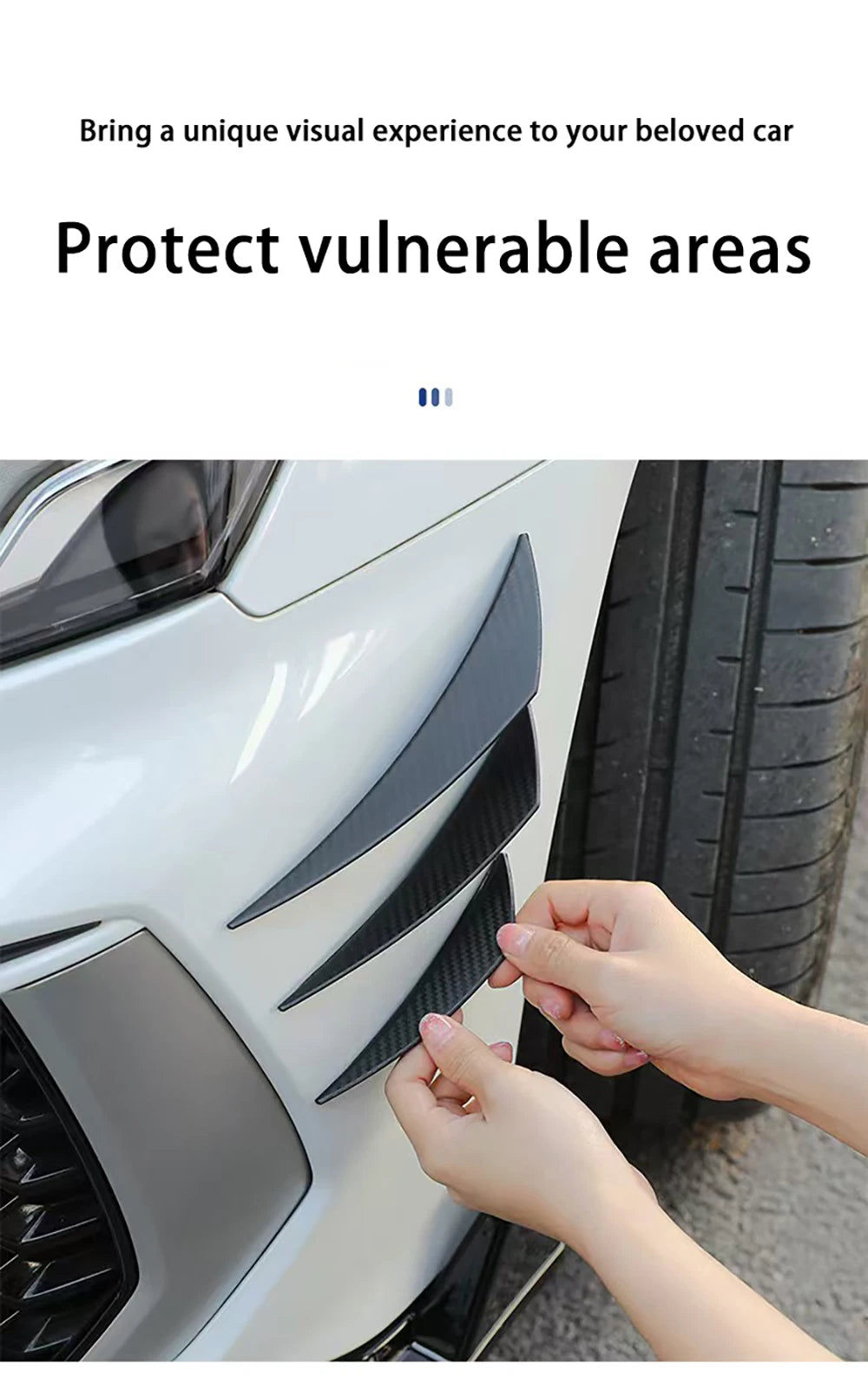 Universal Car Front Bumper Lip Carbon Fiber Body