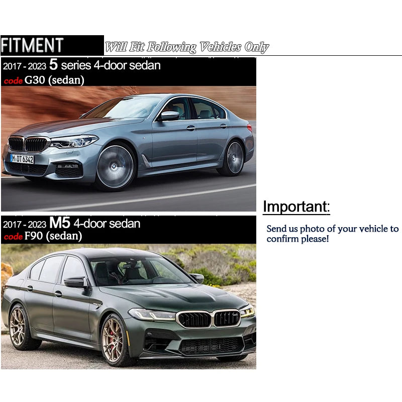 BMW 5 Series G30 M5 F90 2017 - 2023 520i 520e 530i 530e 540i 545e M550i 518d 520d 525d 530d 540d M550d