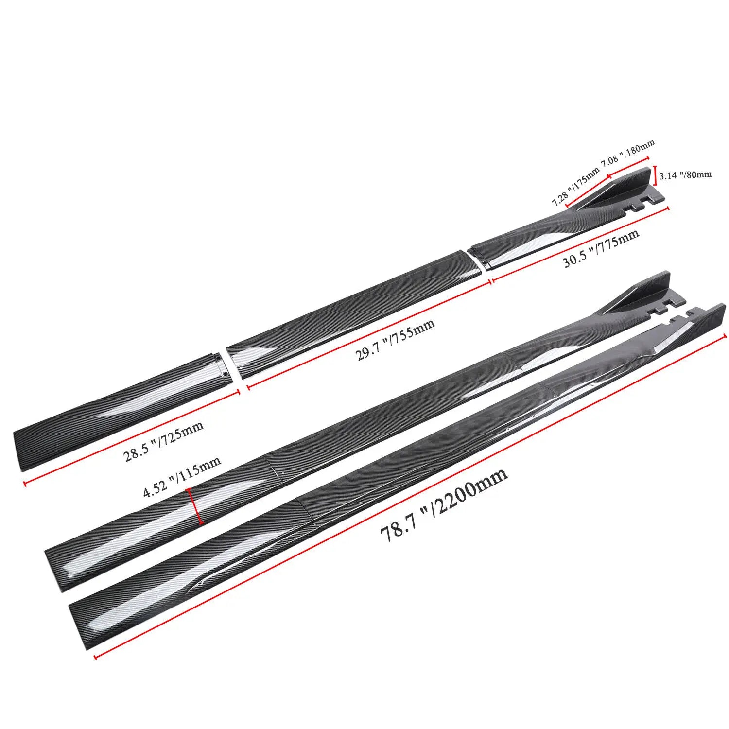 2M / 78.7" Side Skirt Universal BMW E90 E92 E93 325i 335i