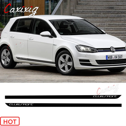 Sport Stripes Car Door Side Skirt Sticker Carbon Fiber Volkswagen