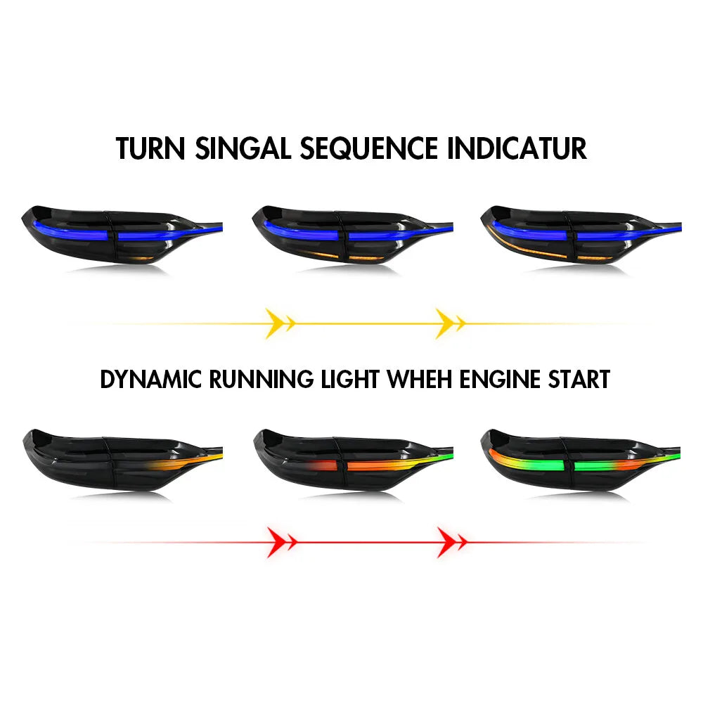 Toyota Corolla 2020–2024 RGB LED Tail Light Assembly — Sequential, Pair