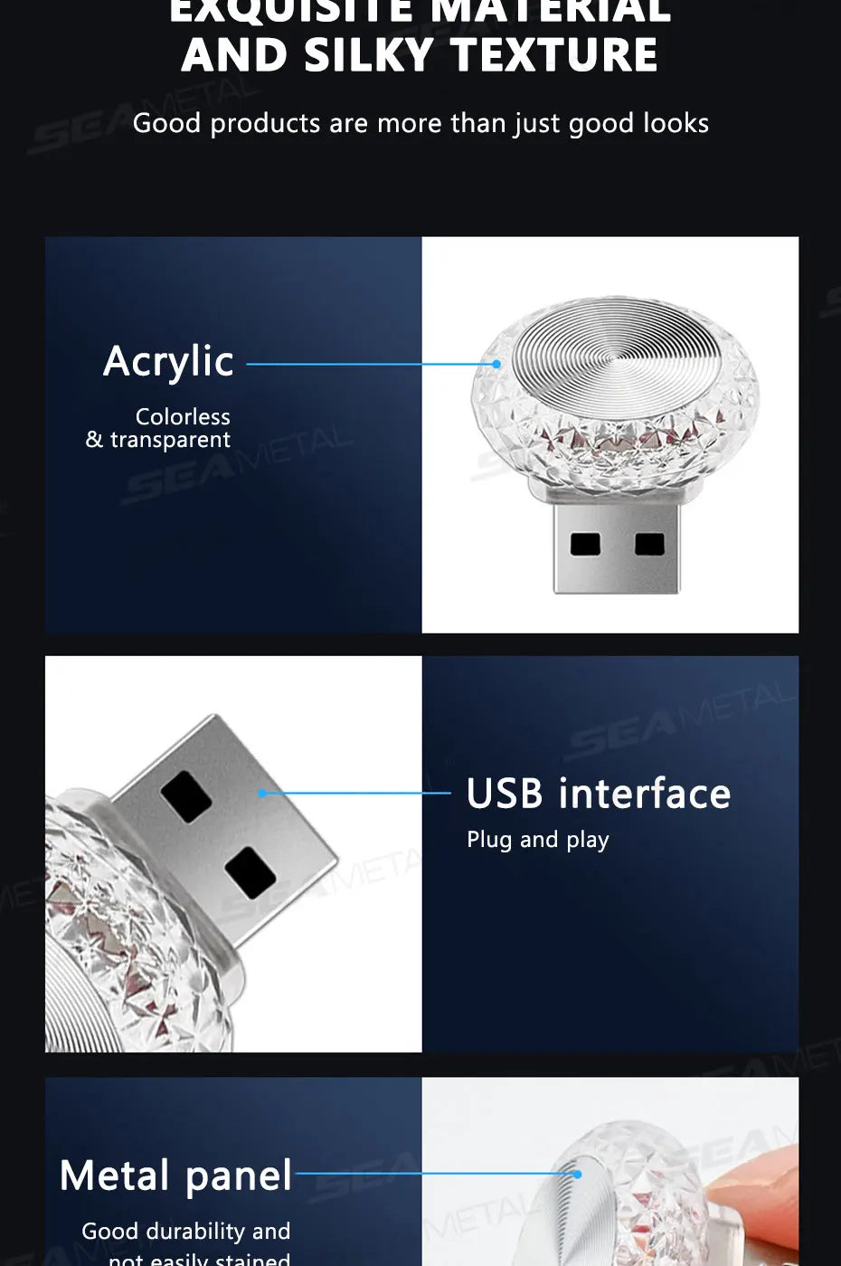 Portable USB Mini LED Car Ambient Atmosphere Lamp — Plug &amp; Play Interior Light