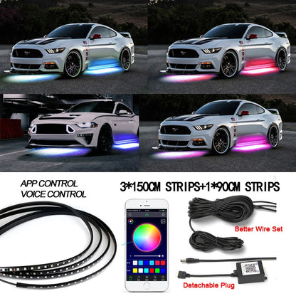 Car &amp; Motorcycle Underglow Neon RGB LED Atmosphere Light Strip — Customisable Flashing