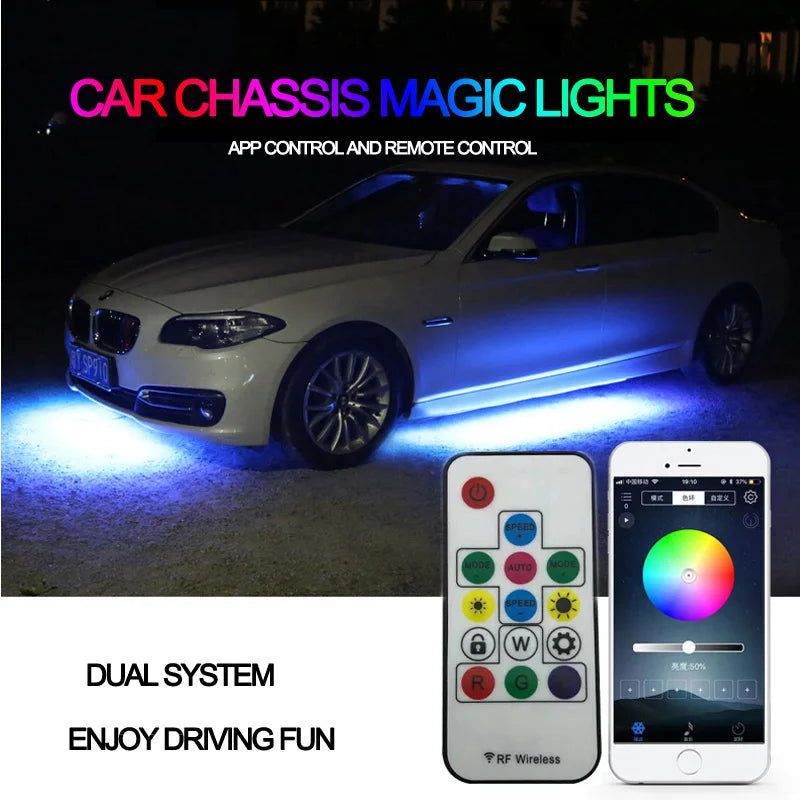 Car &amp; Motorcycle Underglow Neon RGB LED Atmosphere Light Strip — Customisable Flashing