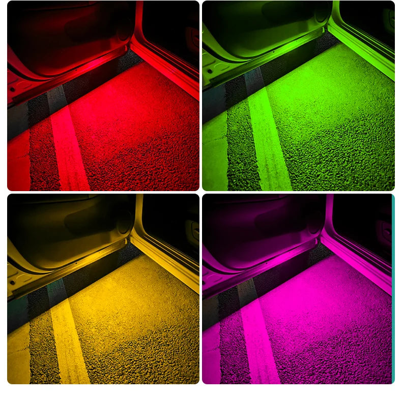 Car LED Door Puddle Lights — RGB Wireless USB Welcome Projector Ambient Lamp (2 Pack)