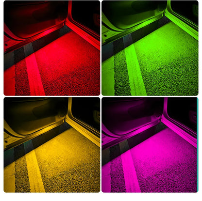 Car LED Door Puddle Lights — RGB Wireless USB Welcome Projector Ambient Lamp (2 Pack)