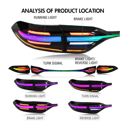 Toyota Corolla 2020–2024 RGB LED Tail Light Assembly — Sequential, Pair