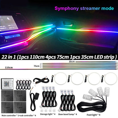 6/10/14/18 in 1 Led Car Ambient Lights RGB
