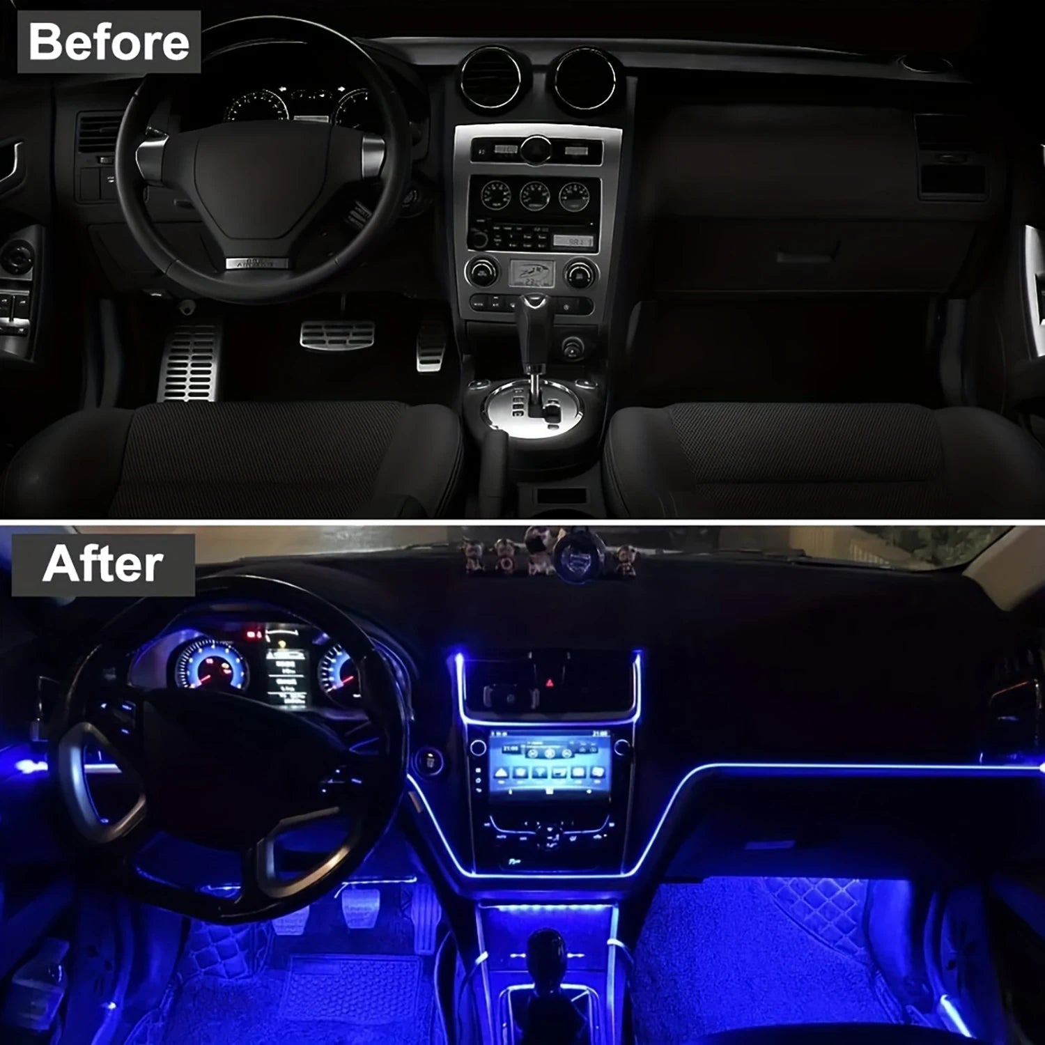 5m EL Wire Car Interior Ambient Light Strip — USB DIY Dashboard &amp; Console