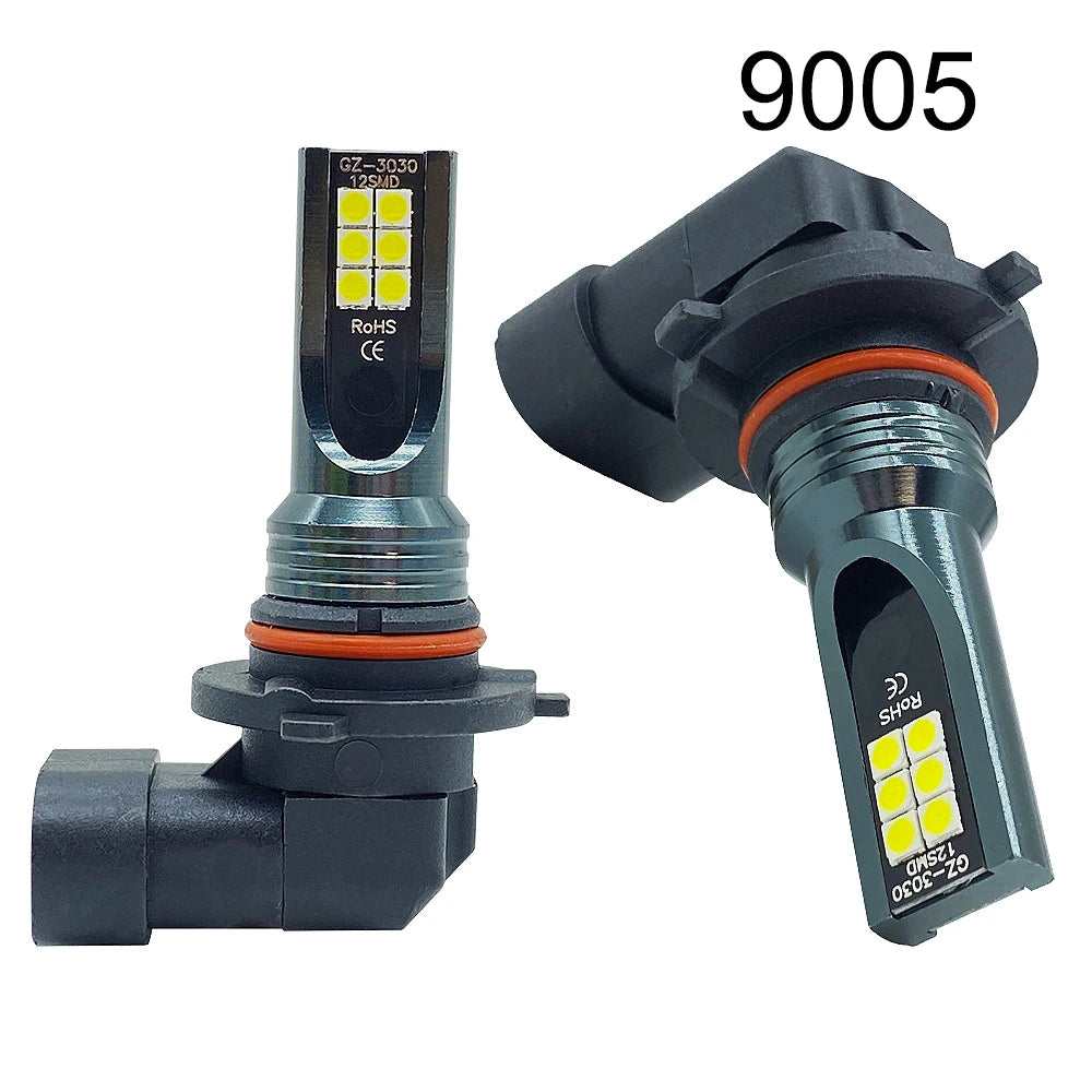 LED Headlight &amp; Fog Light Bulbs — H1 H3 H4 H7 H8 H9 H10 H11 9005 9006, 12000LM 80W 12V (Pair)